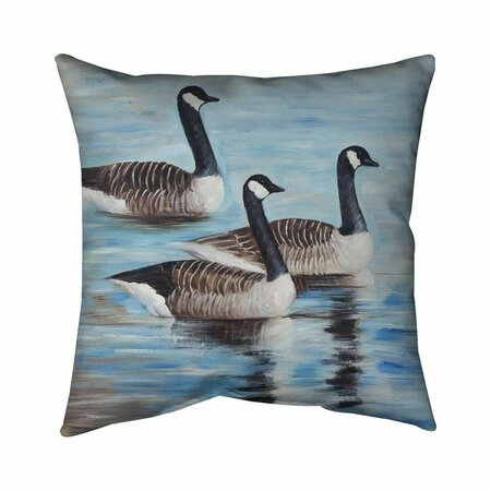 BEGIN HOME DECOR 26 x 26 in. Canada Geese In Water-Double Sided Print Indoor Pillow 5541-2626-AN165